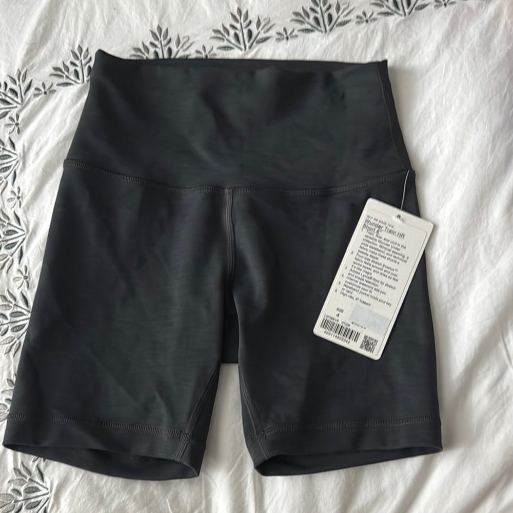 Lululemon Wunder Under Train HR Short 6" Size 4 Heathered Graphite Grey